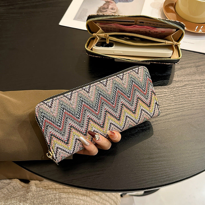 Women's Long Zip Large Capacity Mobile Trendy Coin Purses