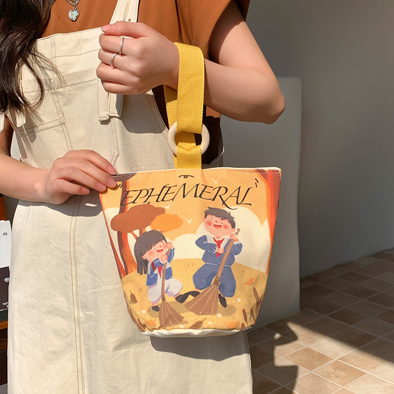 Korean Style Commuter Canvas Cute Cloth Handbags