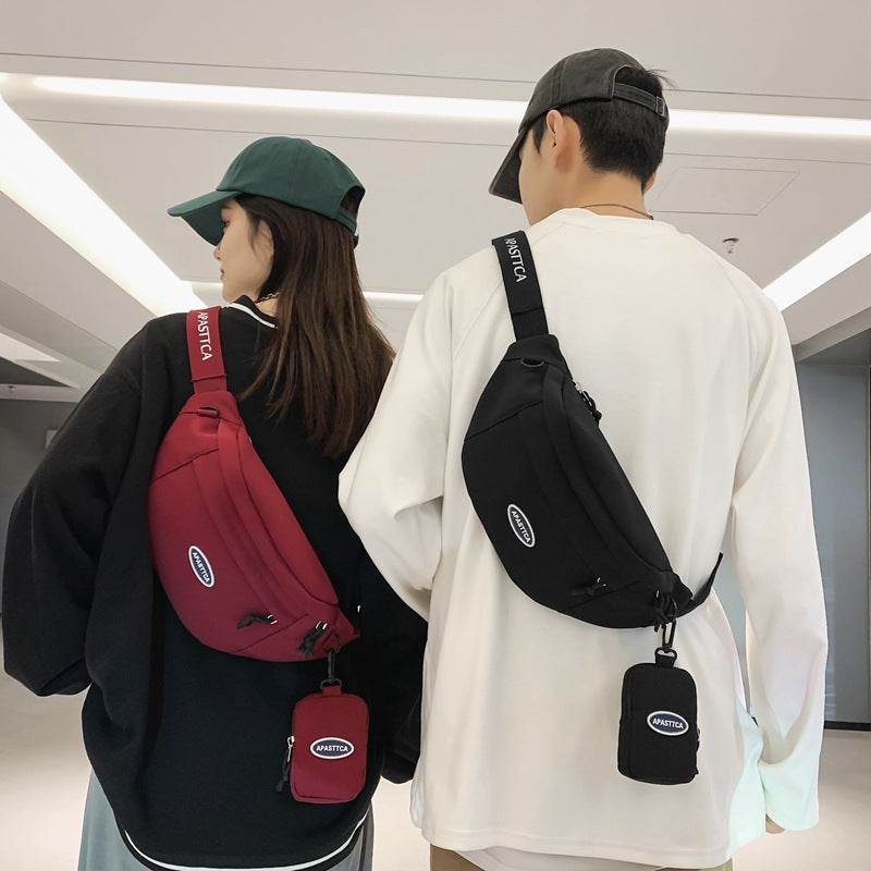 Women's & Men's & Fashion Schoolboy Niche Leisure Personality Men's Chest Bags