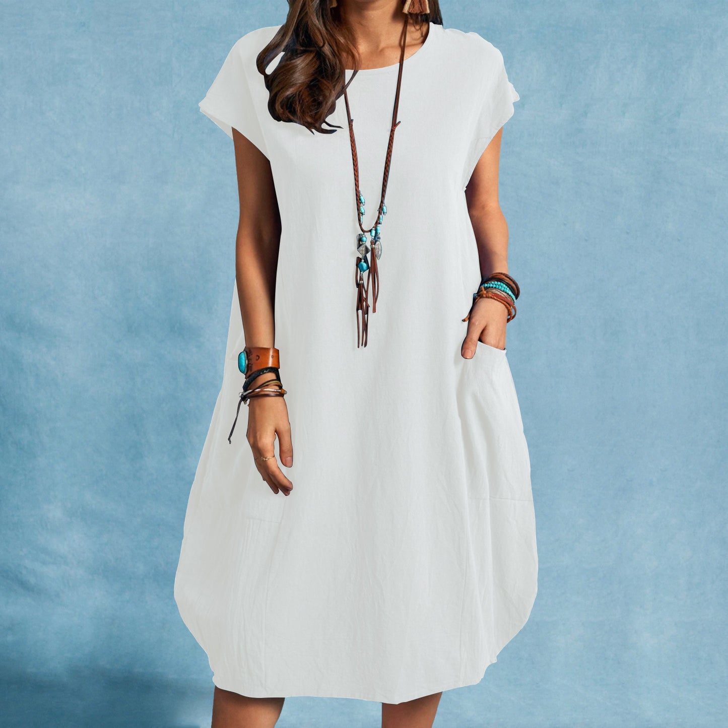 Women's Cotton Linen Loose Casual Solid Color Clothing