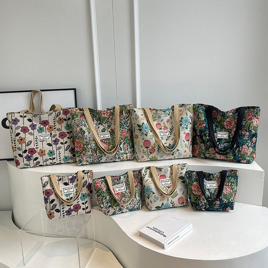 Women's Canvas Large Capacity Portable Niche Design Handbags