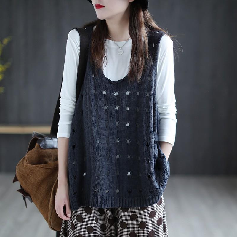 Women's Out Loose Casual Sleeveless Waistcoat Solid Color Women's Vest