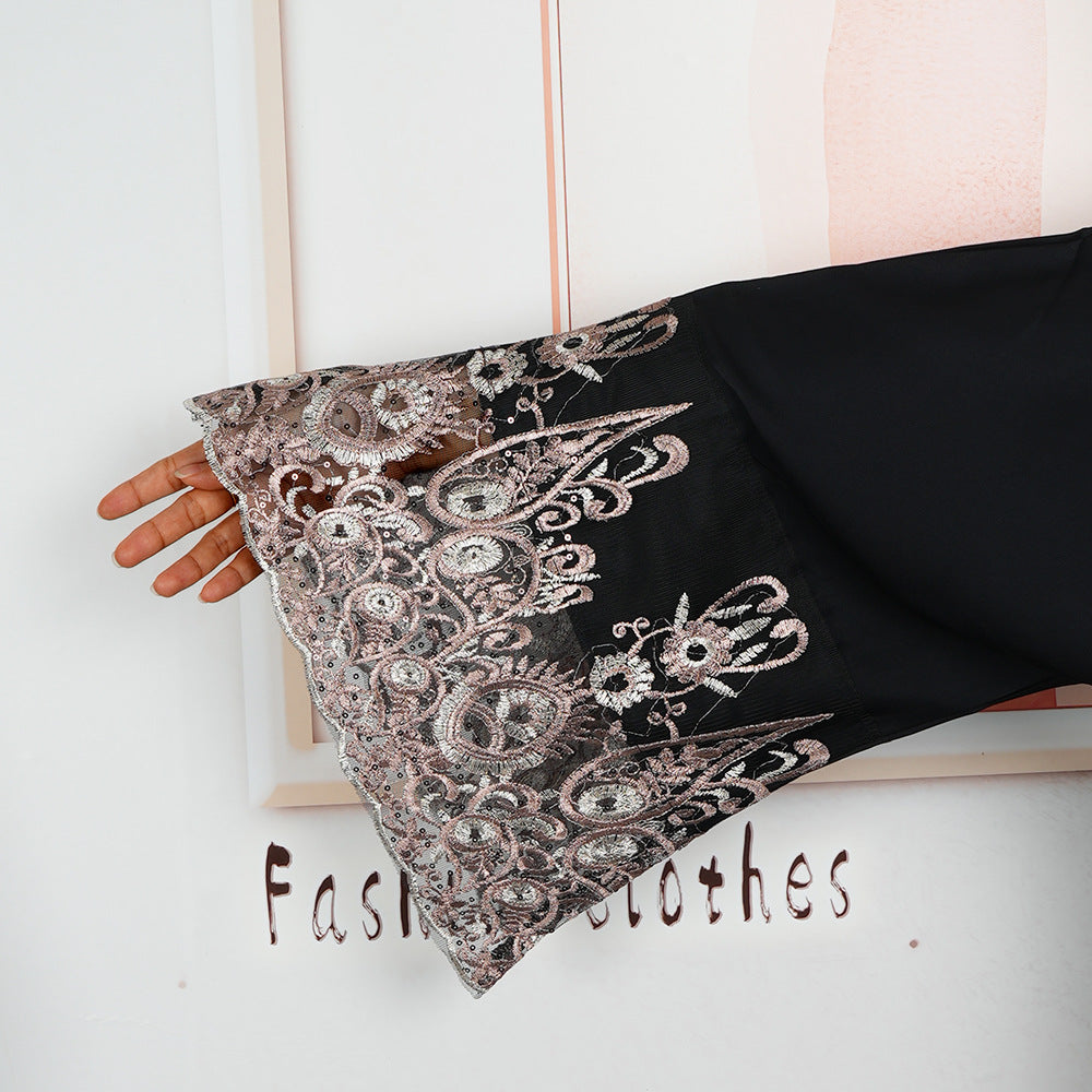 Dress Long Sleeve Lace Patchwork African Dresses