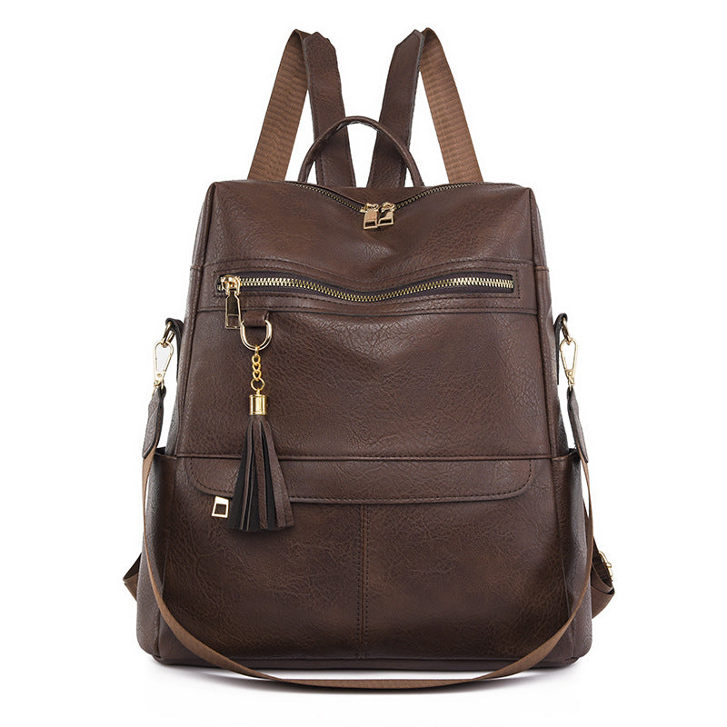 Women's Korean Fashion Solid Color Large Capacity Backpacks