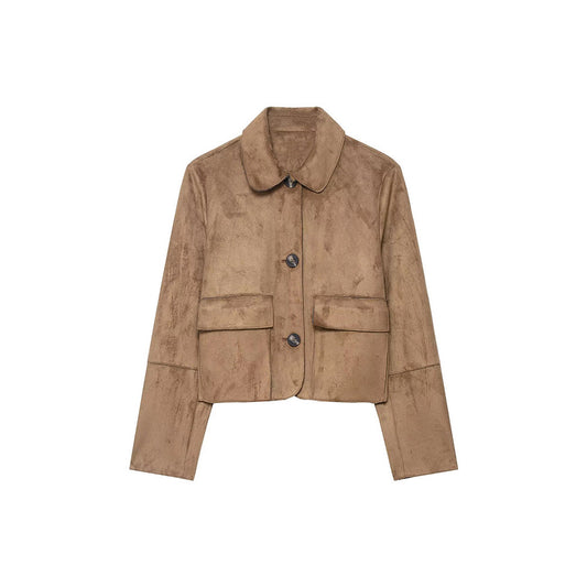 Women's Refined Stylish Versatile Minimalist Design Suede Jackets