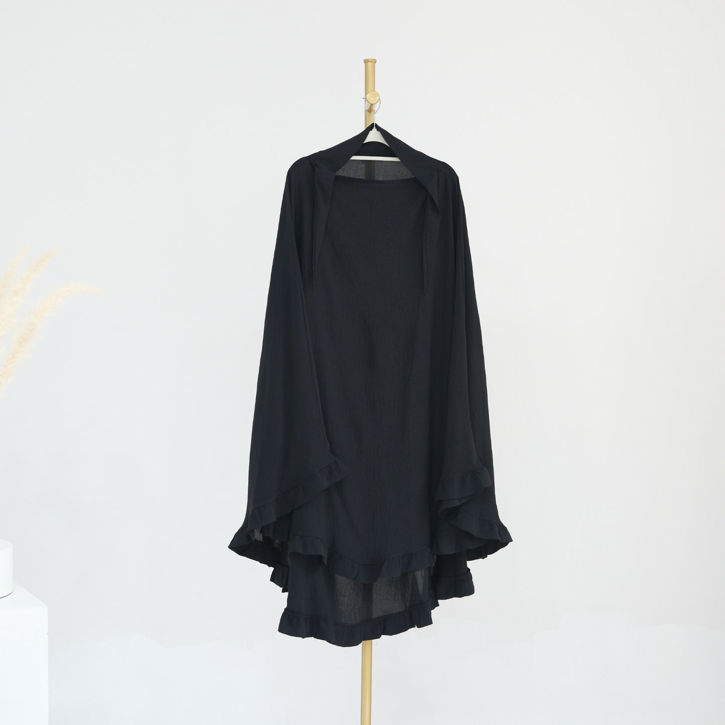 Pure Color Ruffles Big Swing Headscarf Dresses