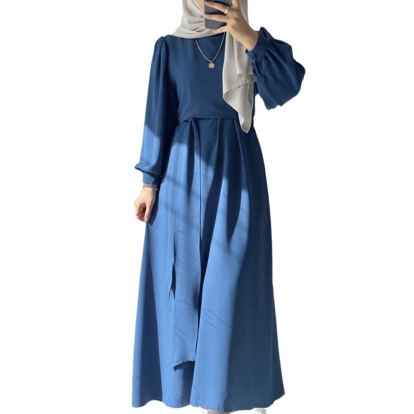 Women's Arab Spring Solid Color Muslim Long Suits