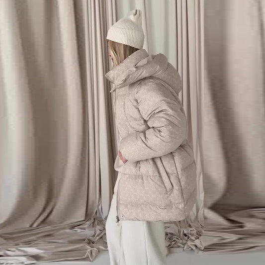 Women's Autumn Printed Warm Comfort Printing Mid-length Coats