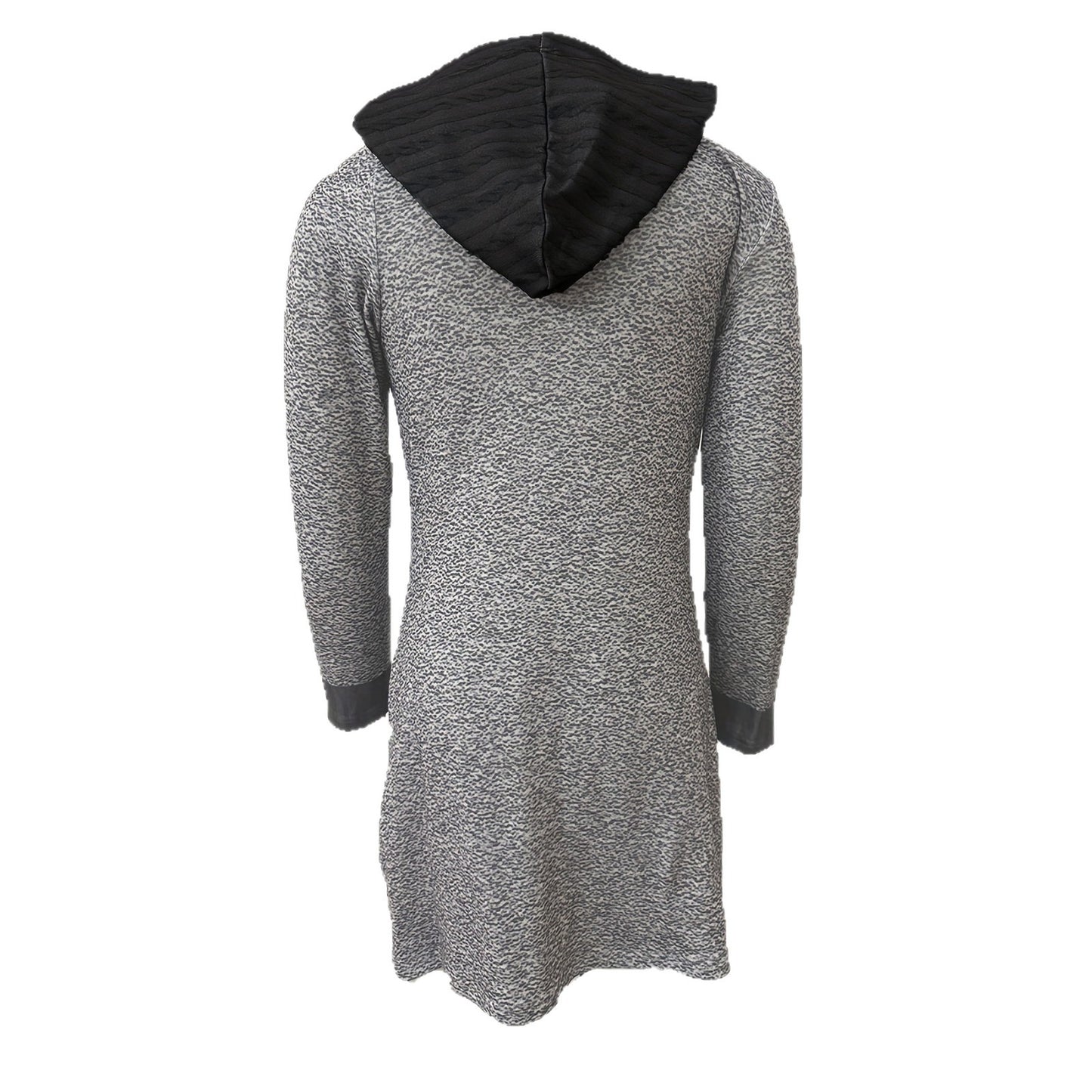 Sleeve Round Neck Printed Zipper Mid-length Women's Sweater, Sweater