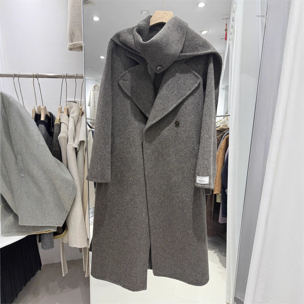 Women's Design Sense Hepburn Style Scarf Collar Coats