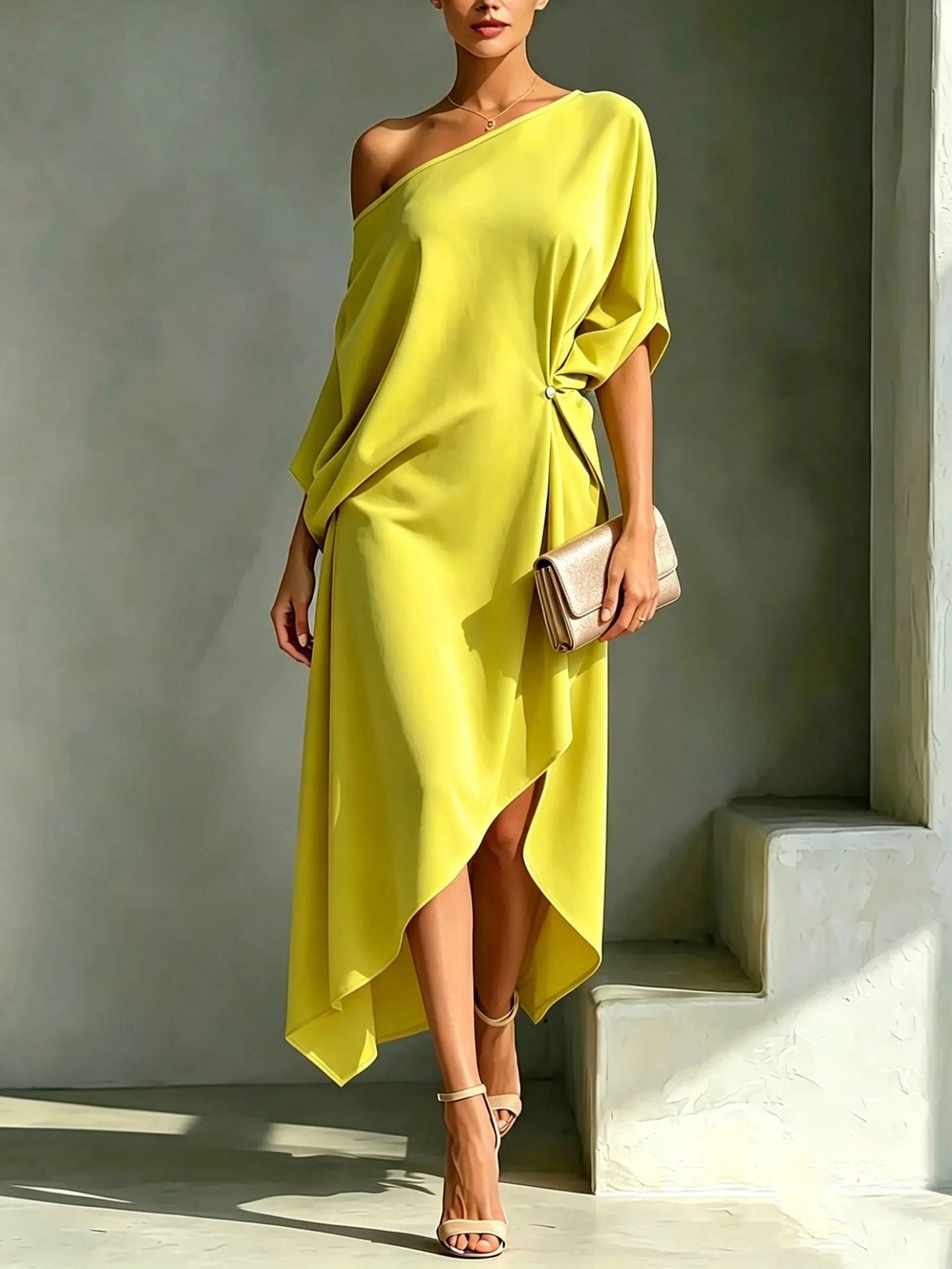 Women's Elegant Minimalist Cotton Linen Sleeveless One-piece Dress