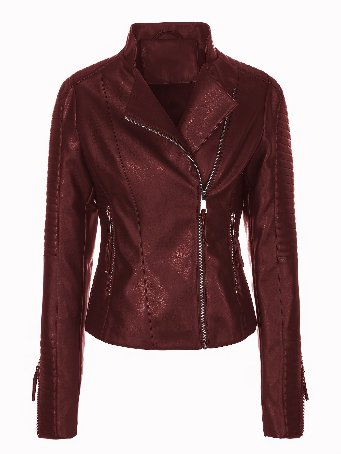 Women's Leather For European Style Slim Lapel Jackets
