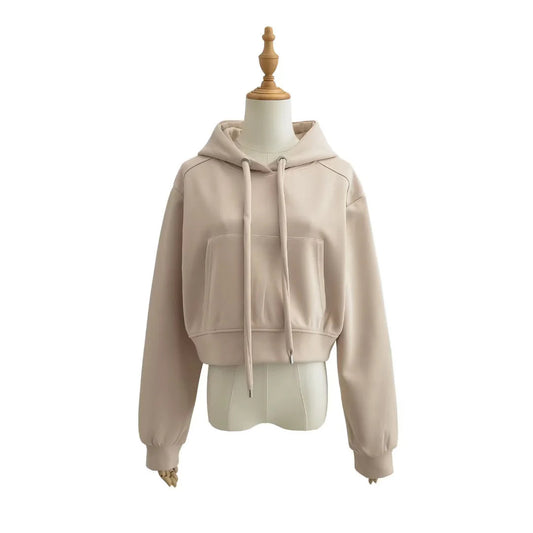 Women's Basic Hooded Large Pocket High Waist Sweaters