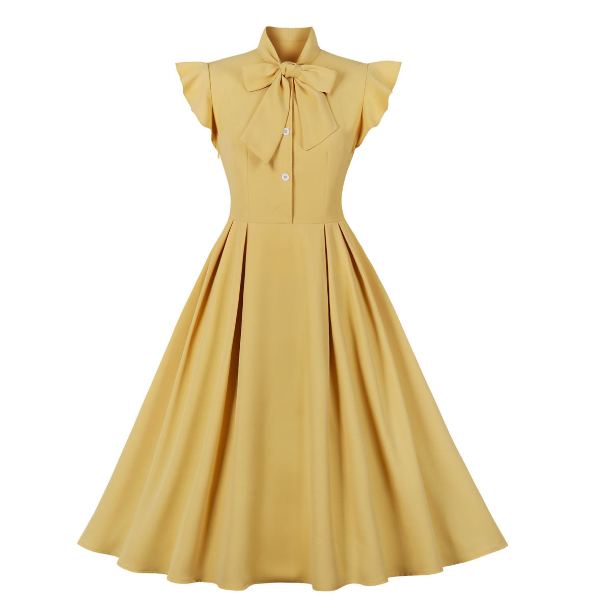 Women's Ruffle Sleeve Large Swing Retro Dress Dresses