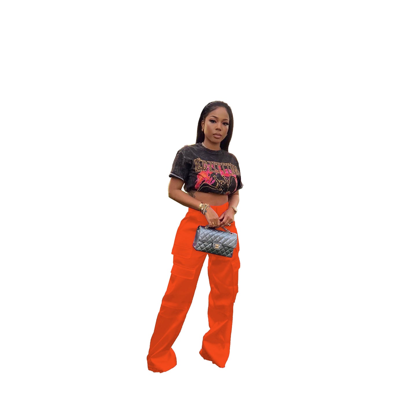 Casual Zipper Solid Color Loose Zip Pants