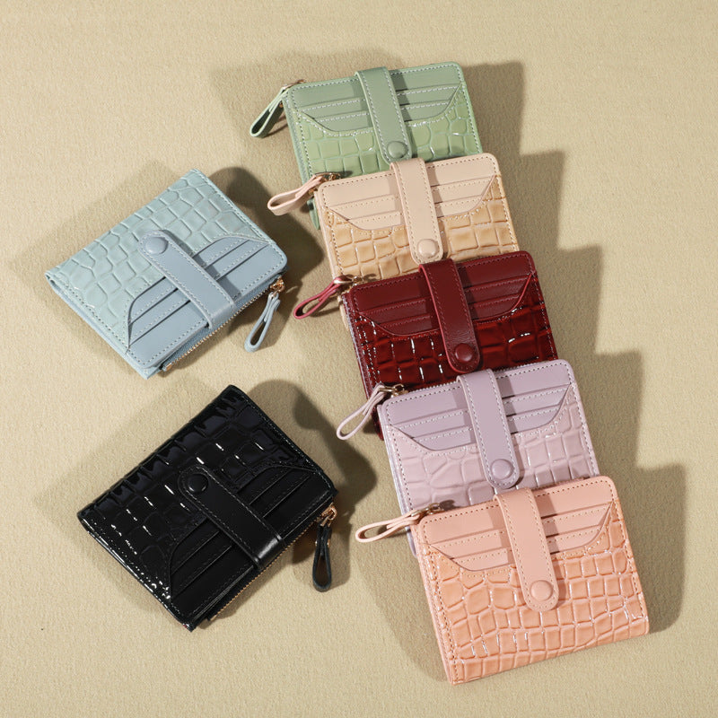 Women's Korean Style Stone Pattern Crocodile Multiple Ladies Wallets
