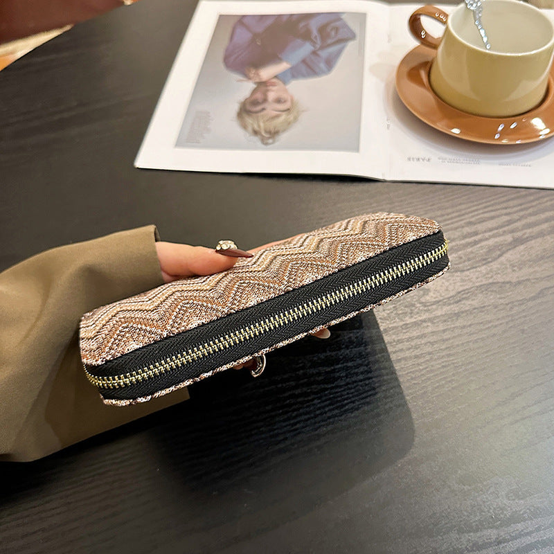 Women's Long Zip Large Capacity Mobile Trendy Coin Purses