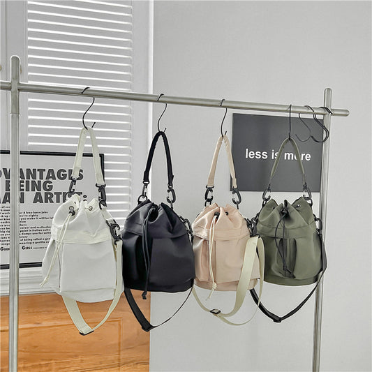Women's Large Capacity Nylon Niche Style Drawstring Shoulder Bags