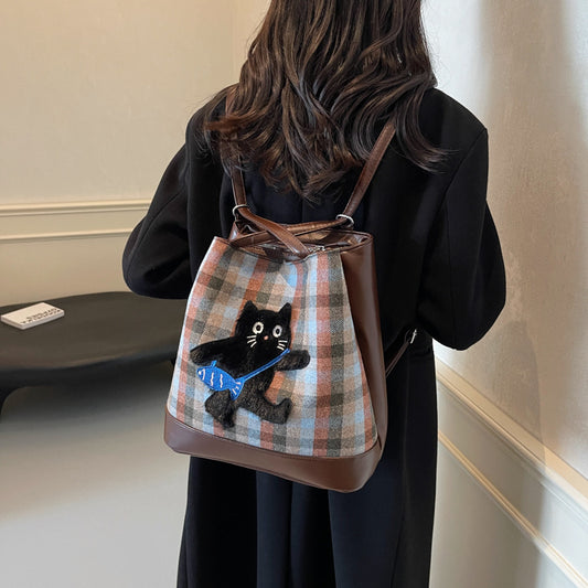 Women's Korean High-grade Woolen Plaid Fashion Shoulder Bags