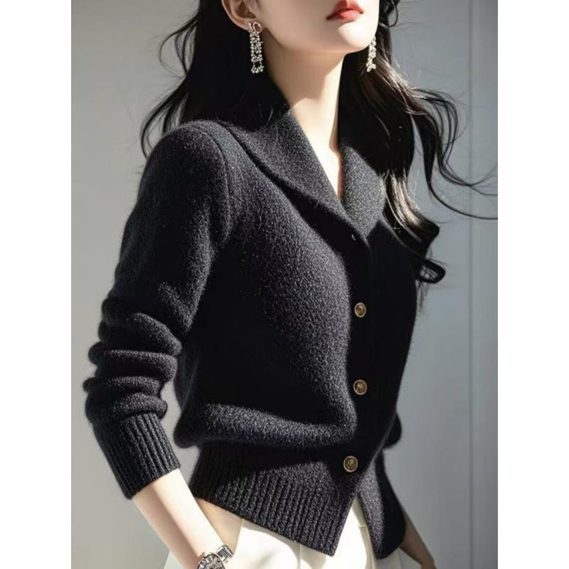 Niche Lapel Chic Unique Soft Glutinous Idle Sweaters
