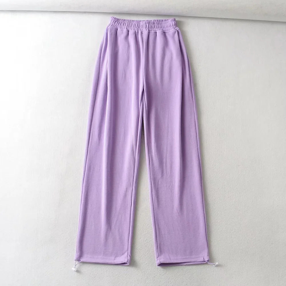 Women's Fashion Autumn Elastic High Waist Two-way Pants