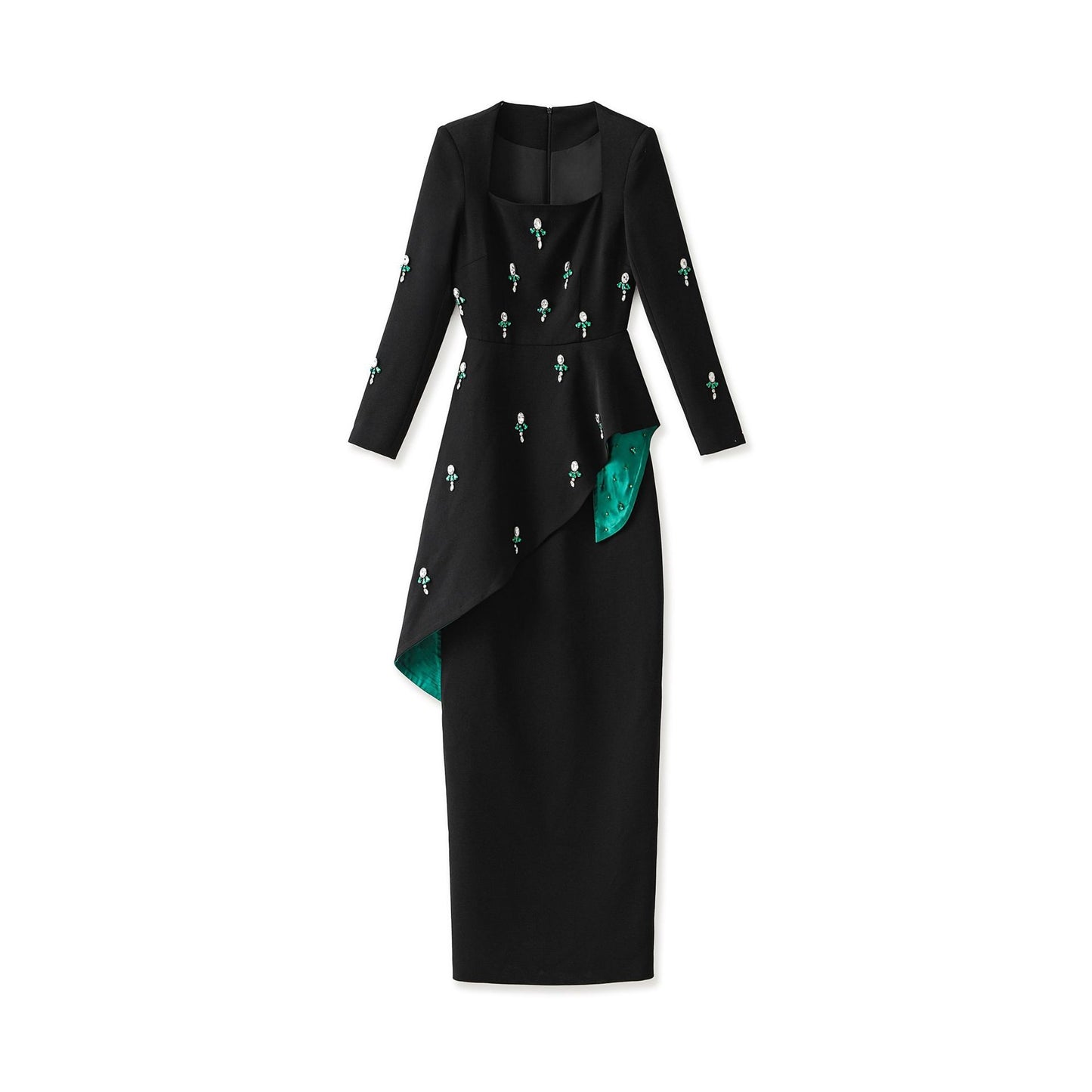 Temperament Long Sleeves Slim Fit Ruffled A- Dresses
