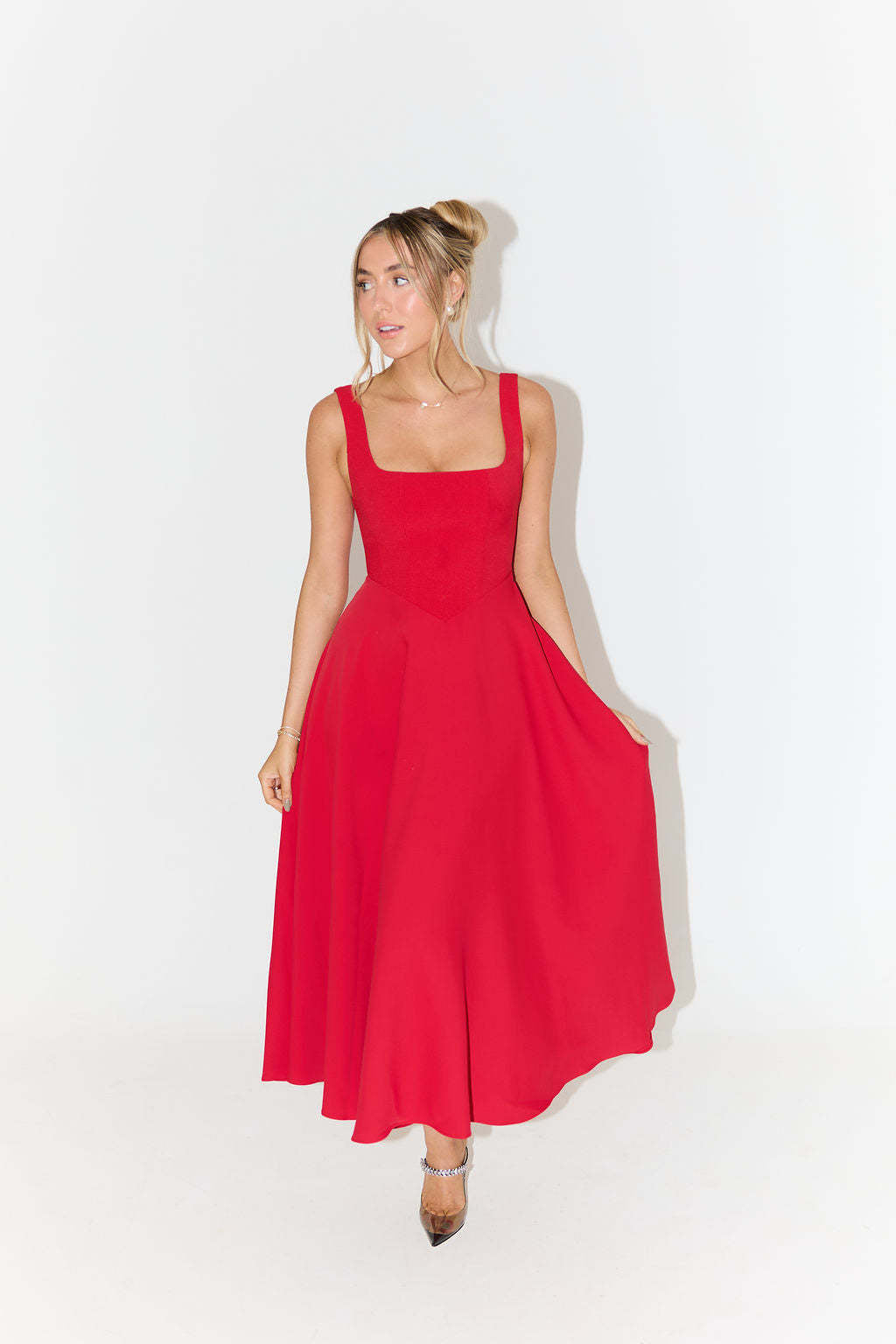 Simple Sexy Solid Color Shoulder Strap Slim Dresses