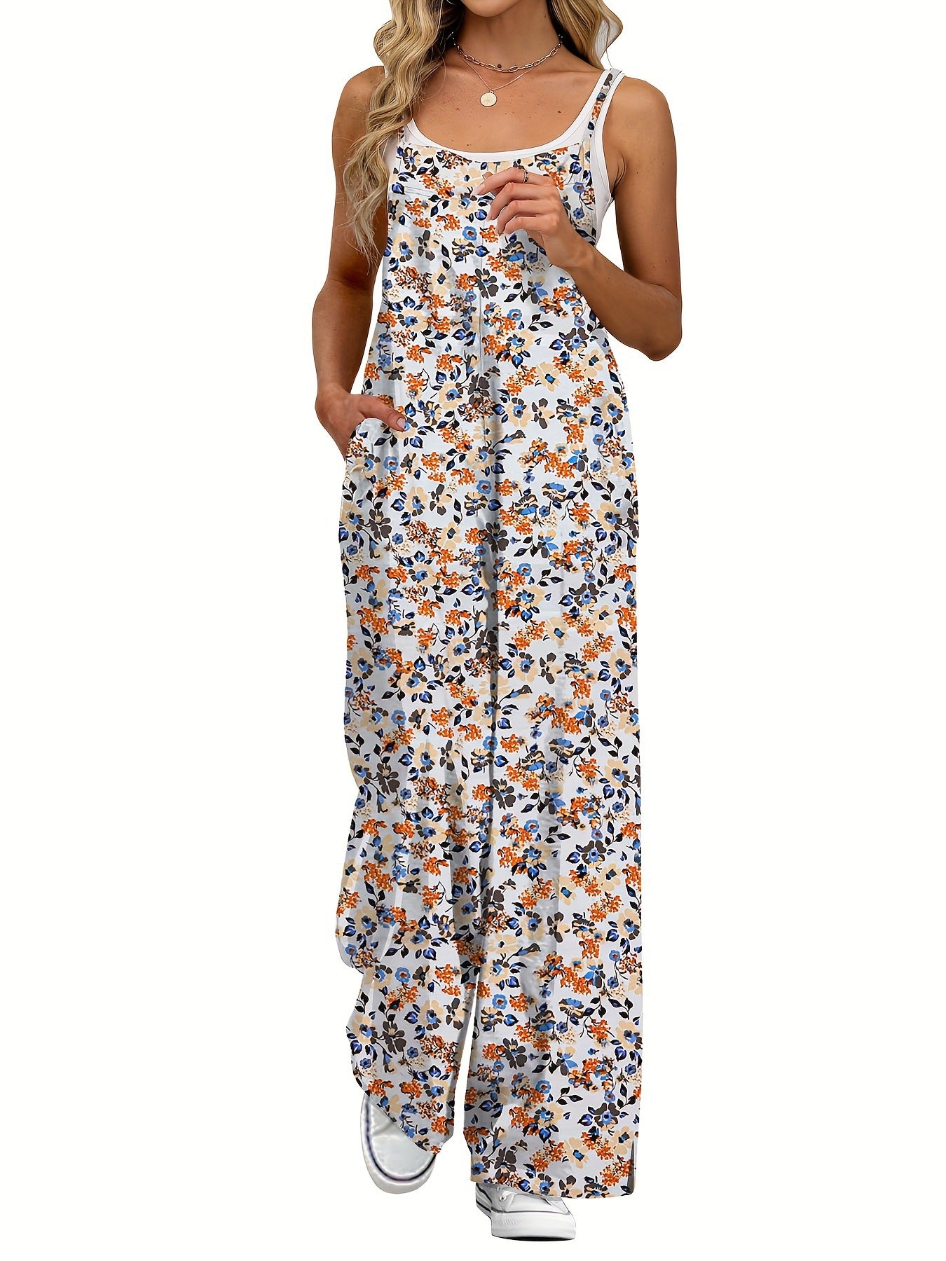 Summer Hot Adjustable Shoulder Strap Printed Women's Jumpsuit/clothing