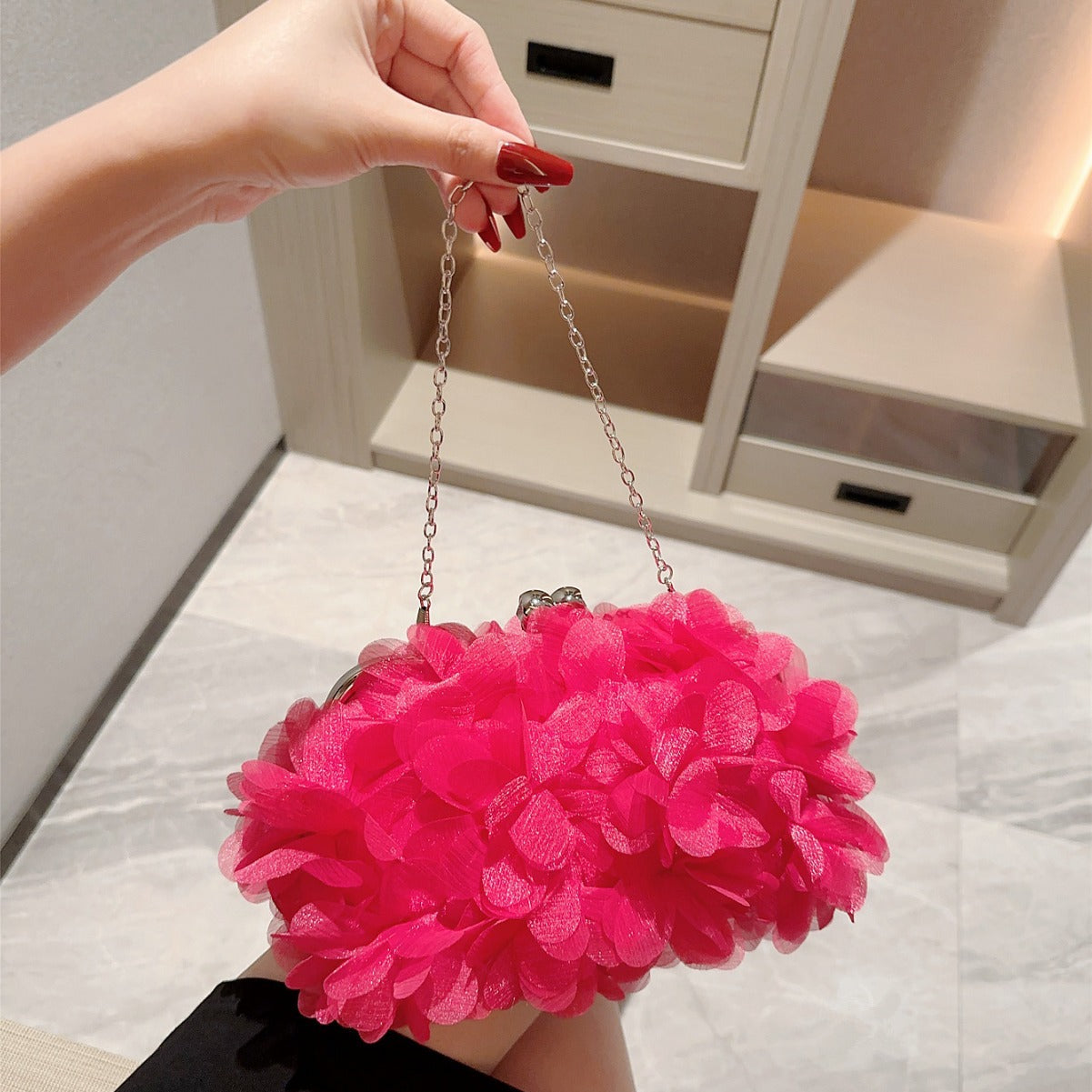 Petal Dinner Hand Holding Fairy Clutch Romantic Wedding Evening Bags