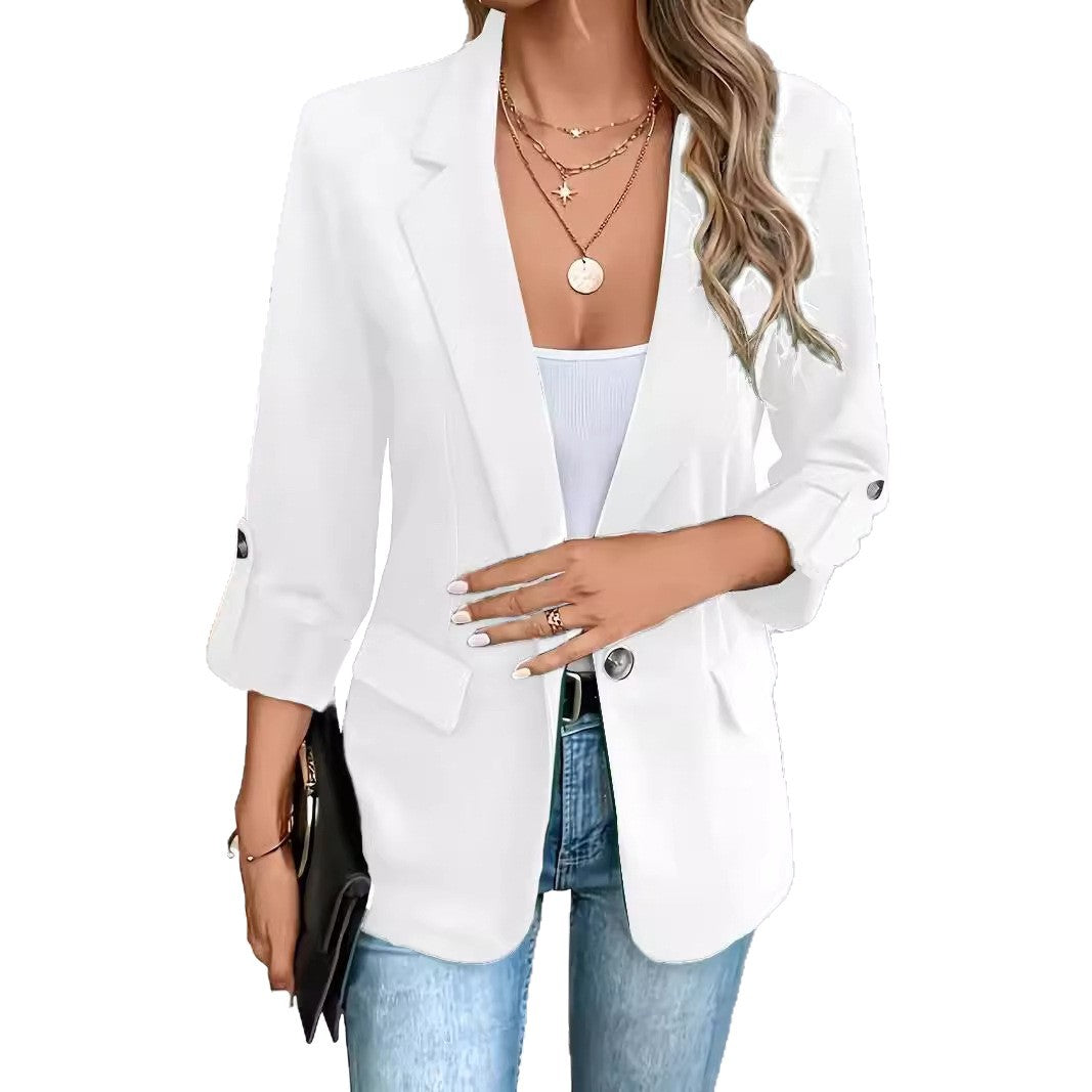 Women's Fashionable Solid Color Long Sleeve Suits