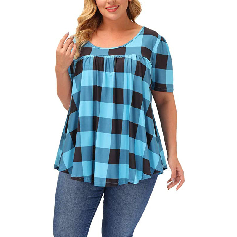 Women's Summer Sleeve Round Neck Loose Printed Women's T-shirt