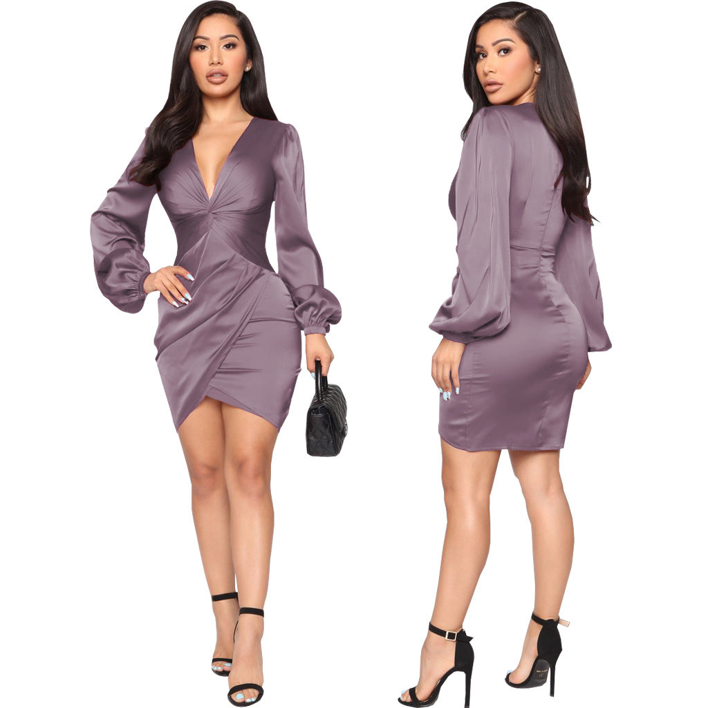 Women's Sexy Fashion Solid Color Night Show Dresses