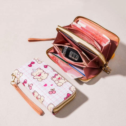 Women's Korean Style Leisure Double Zipper Large Ladies Wallets