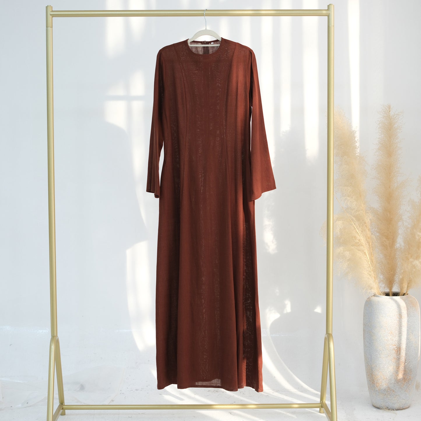 Solid Color Wide Hem Tied Dress Dresses