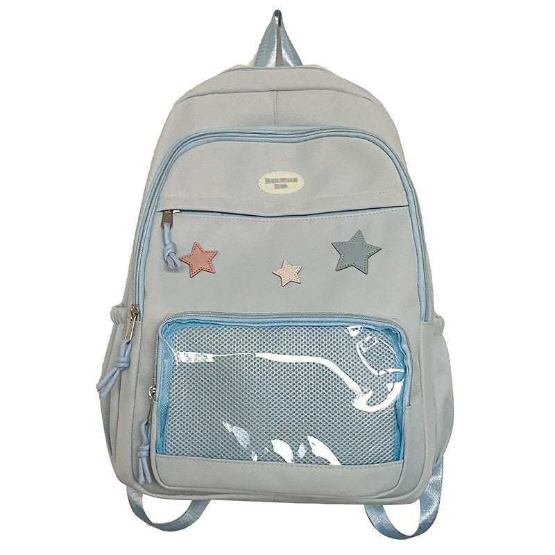 Cute Sister Transparent Large Capacity College Middle School Students' Schoolbags