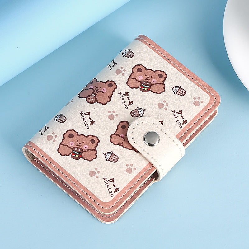 Cute Compact Large Capacity Cartoon Coated Page Card Holder