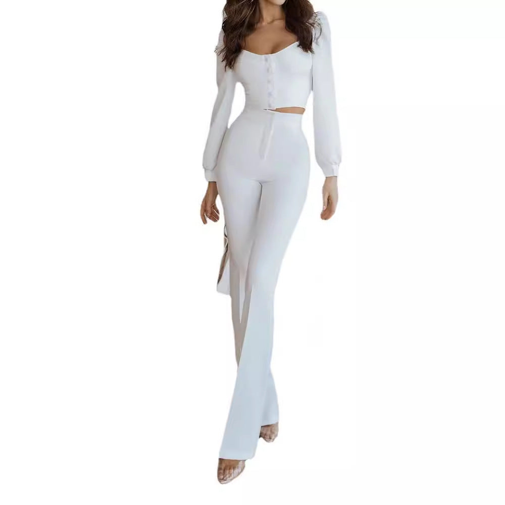 Women's Spring Casual Court Style Bishop Sleeves Suits