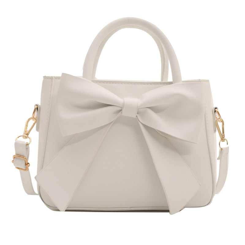 Women's Design Fashion Retro Bow Solid Color Shoulder Bags