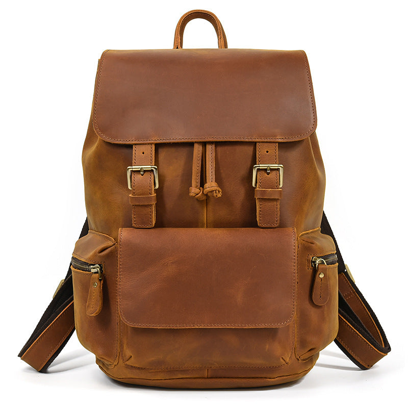 Women's & Men's & Crazy Horse Leather Retro Backpacks