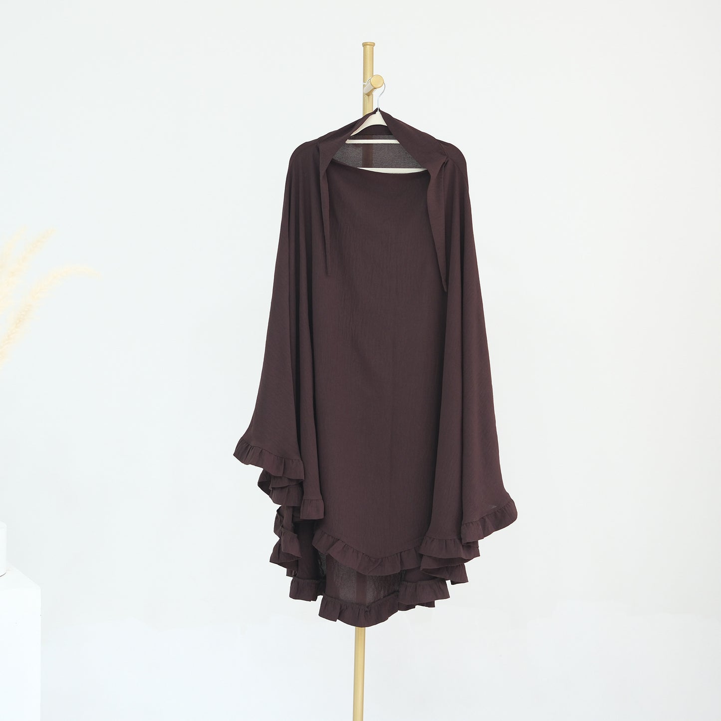 Pure Color Ruffles Big Swing Headscarf Dresses