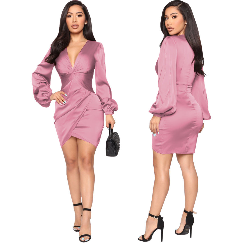 Women's Sexy Fashion Solid Color Night Show Dresses