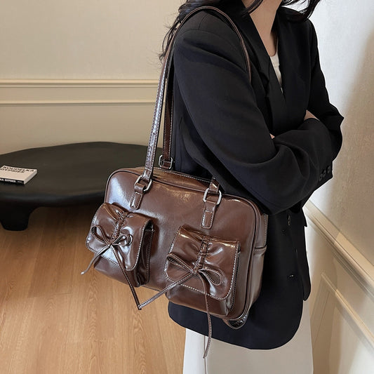 Women's Retro Large Capacity Bow Fashion Boston Backpacks