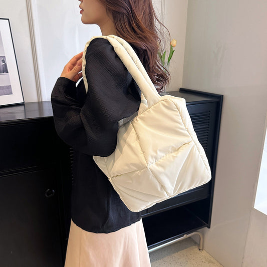 Women's Underarm Plaid Soft Puff Cotton Filling Crossbody Bags