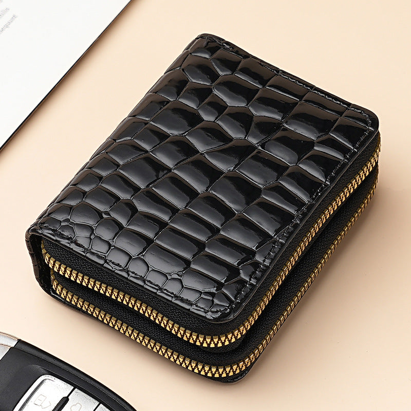 Women's Organ Double Zipper Fashion Large Capacity Card Holder