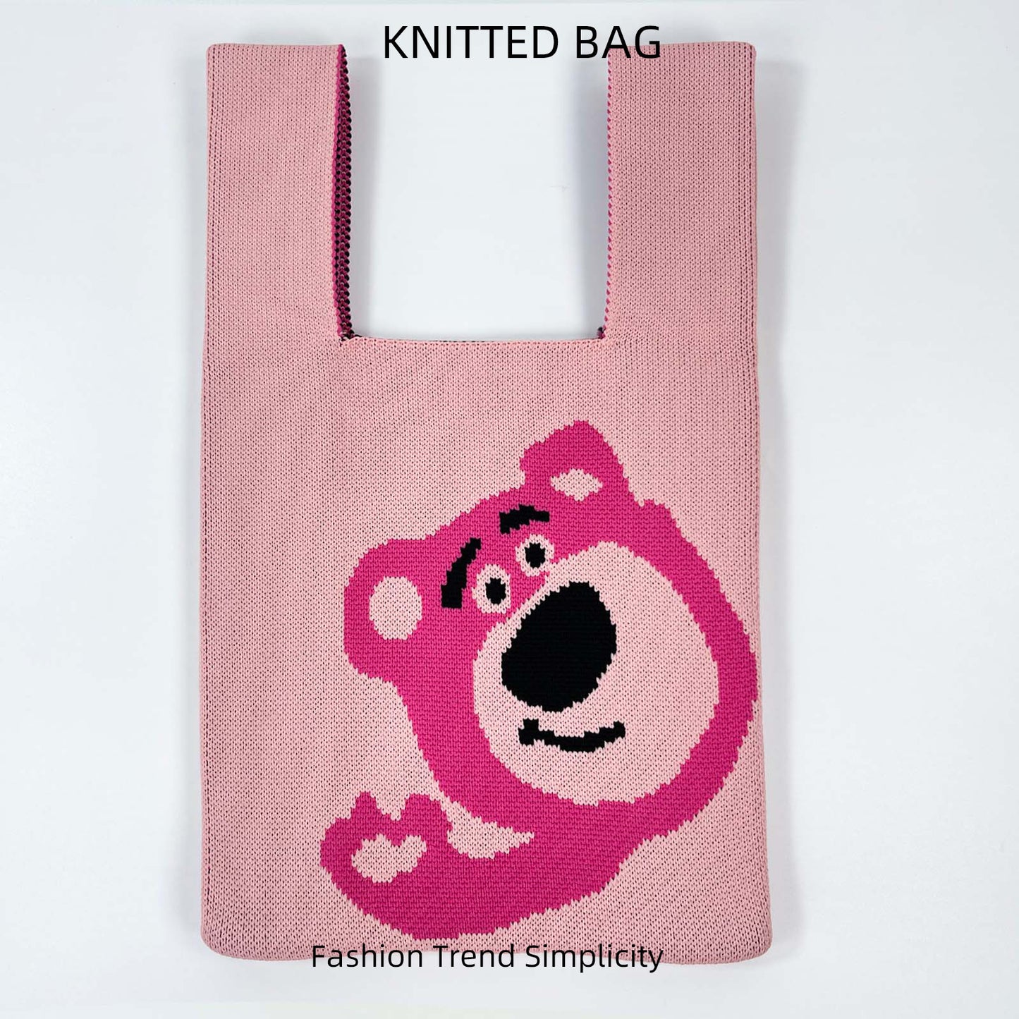 Women's Flower Knitted Large Capacity Totes Wrist Handbags