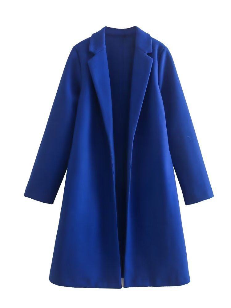 Women's Solid Color Simple Loose Temperament Woolen Coats
