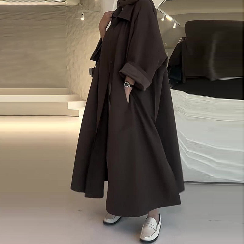 Women's Solid Color Simple Style Loose Versatile Coats