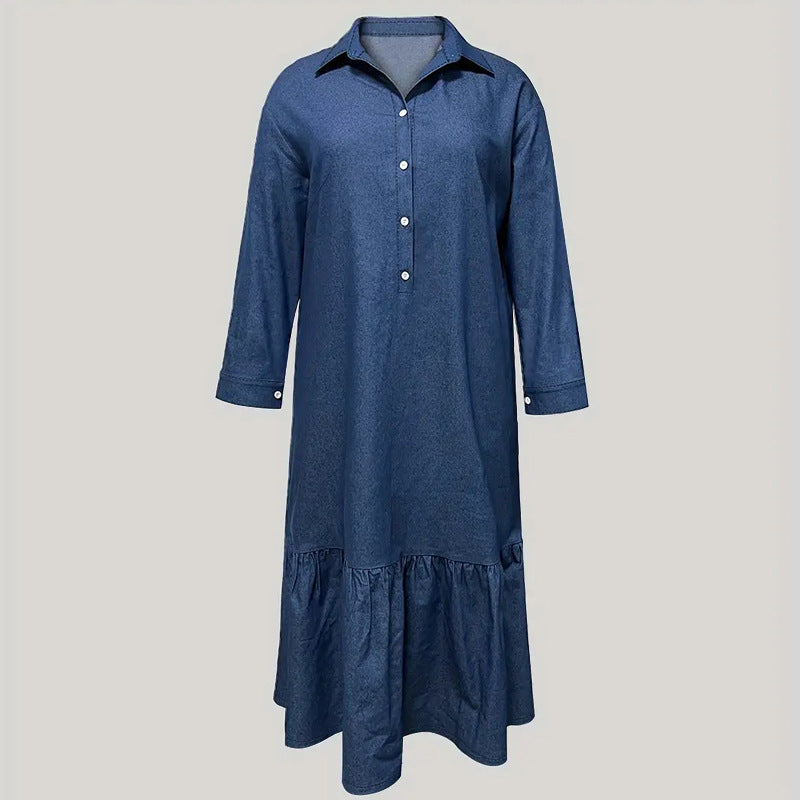 Women's Popular Elegant Long-sleeved Lapel Dress Dresses