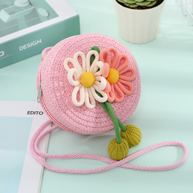Women's & Children's Seaside Beach Weaving Straw Hat Pastoral Children's Coin Purse