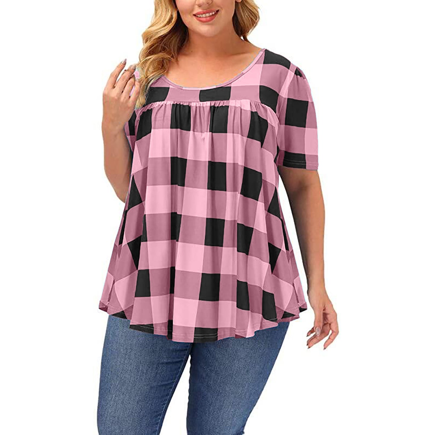 Women's Summer Sleeve Round Neck Loose Printed Women's T-shirt